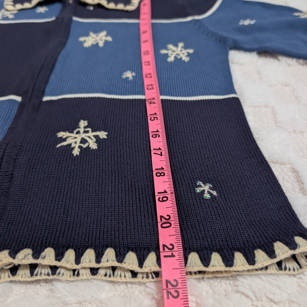 Snowflake Patchwork Patterned Cardigan - Picture 9 of 11